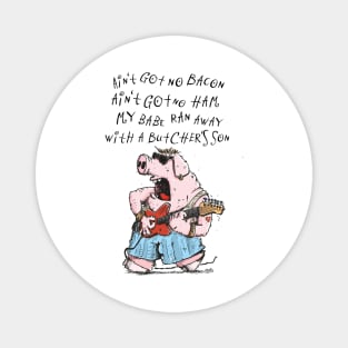 Blues Guitar Pig Magnet